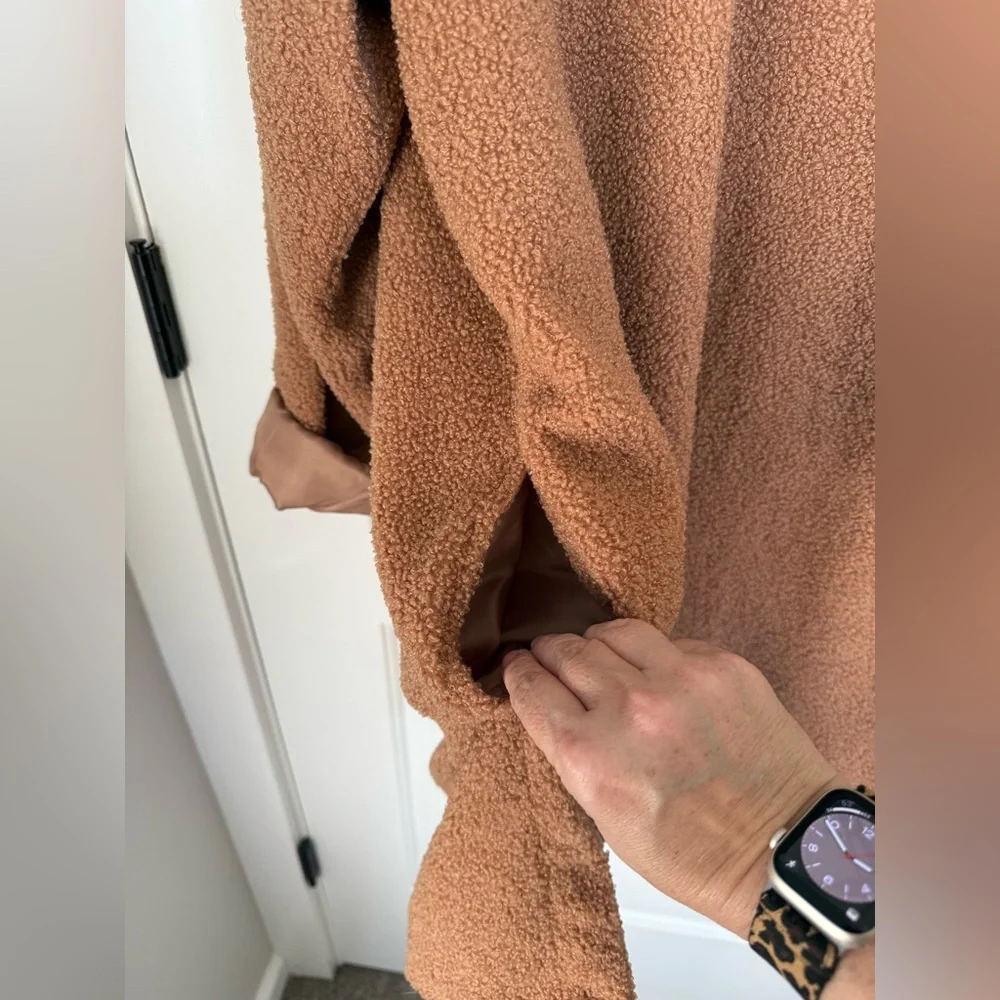 Kate & Sam Open Front Camel brown Teddy Jacket Size XXL. NWT - Picture 6 of 6